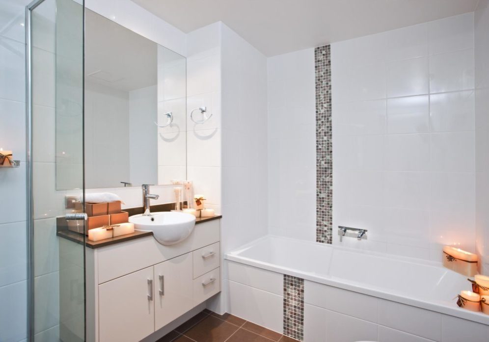 Bathroom fixtures being updated during a remodel
